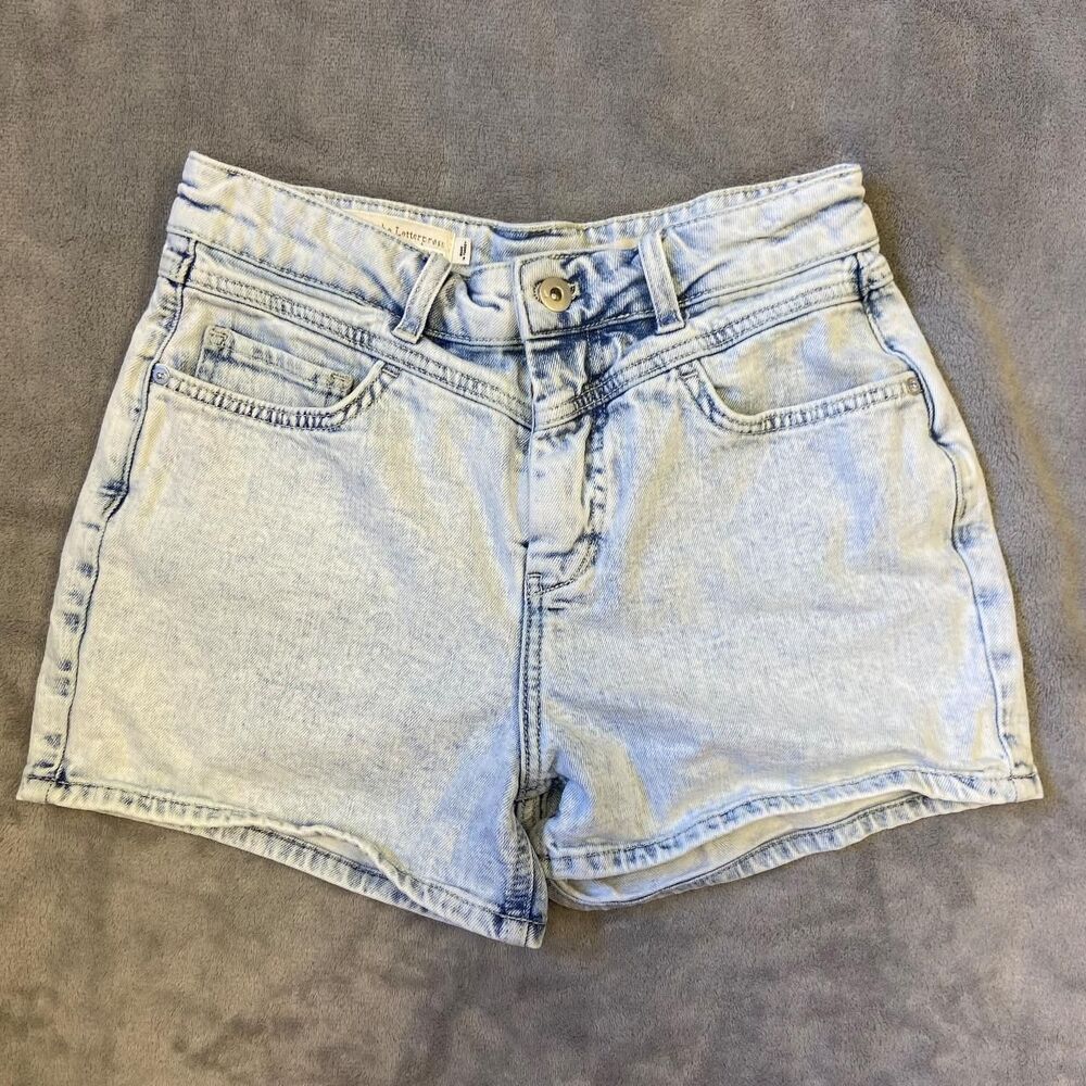 Anthropologie Light Wash High-Rise Slim Denim Shorts